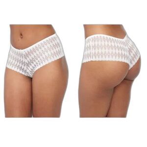 NWT Frederick’s of Hollywood Ellison Lace Boyshort Panties Size 1X White Sexy